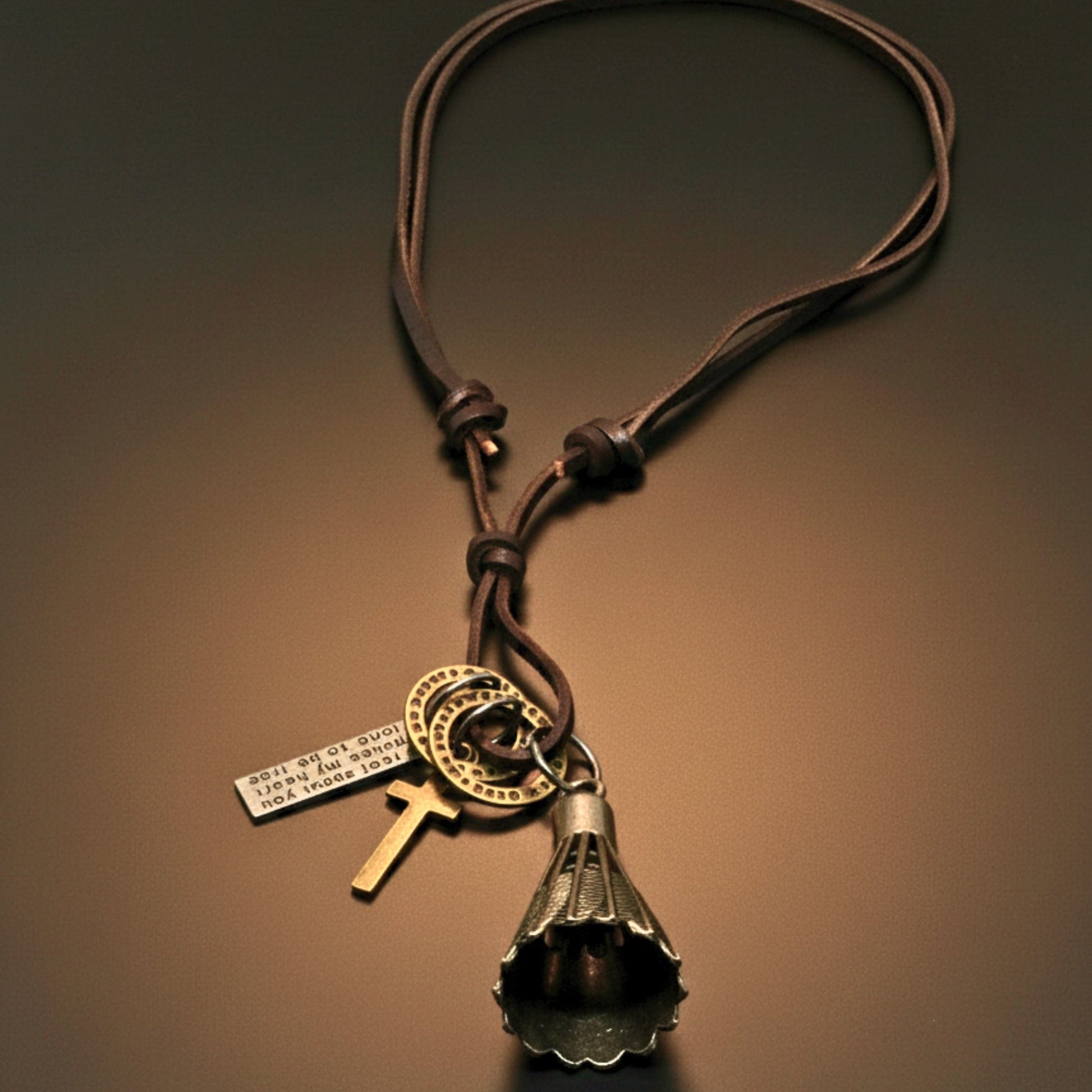 THE MEN THING Leather Necklace FREEDOM SHUTTLE  – 1.5-Inch Pure Stainless Steel Pendant with  Adjustable Leather Rope for Men & Boys