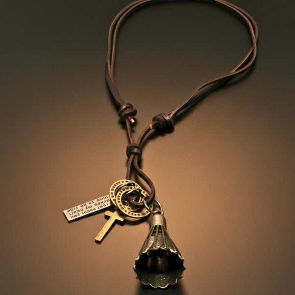 FREEDOM SHUTTLE  – 1.5-Inch Pure Stainless Steel Pendant with  Adjustable Leather Rope for Men & Boys