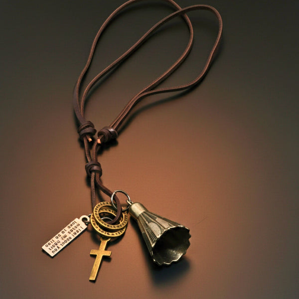 FREEDOM SHUTTLE  – 1.5-Inch Pure Stainless Steel Pendant with  Adjustable Leather Rope for Men & Boys