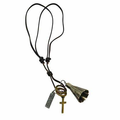 THE MEN THING Leather Necklace FREEDOM SHUTTLE  – 1.5-Inch Pure Stainless Steel Pendant with  Adjustable Leather Rope for Men & Boys