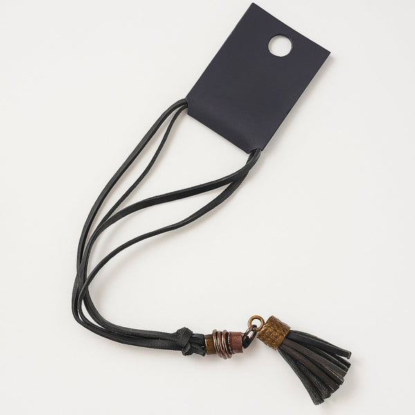 GRIT TASSEL - Leather Necklace for Men -  Adjustable Pure Leather Cord Necklace for Men & Boys