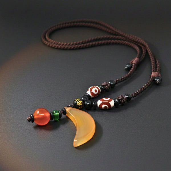 GUARDIAN FANG – 1.8-Inch Natural Crystal Pendant with  Adjustable Leather Rope for Men & Boys