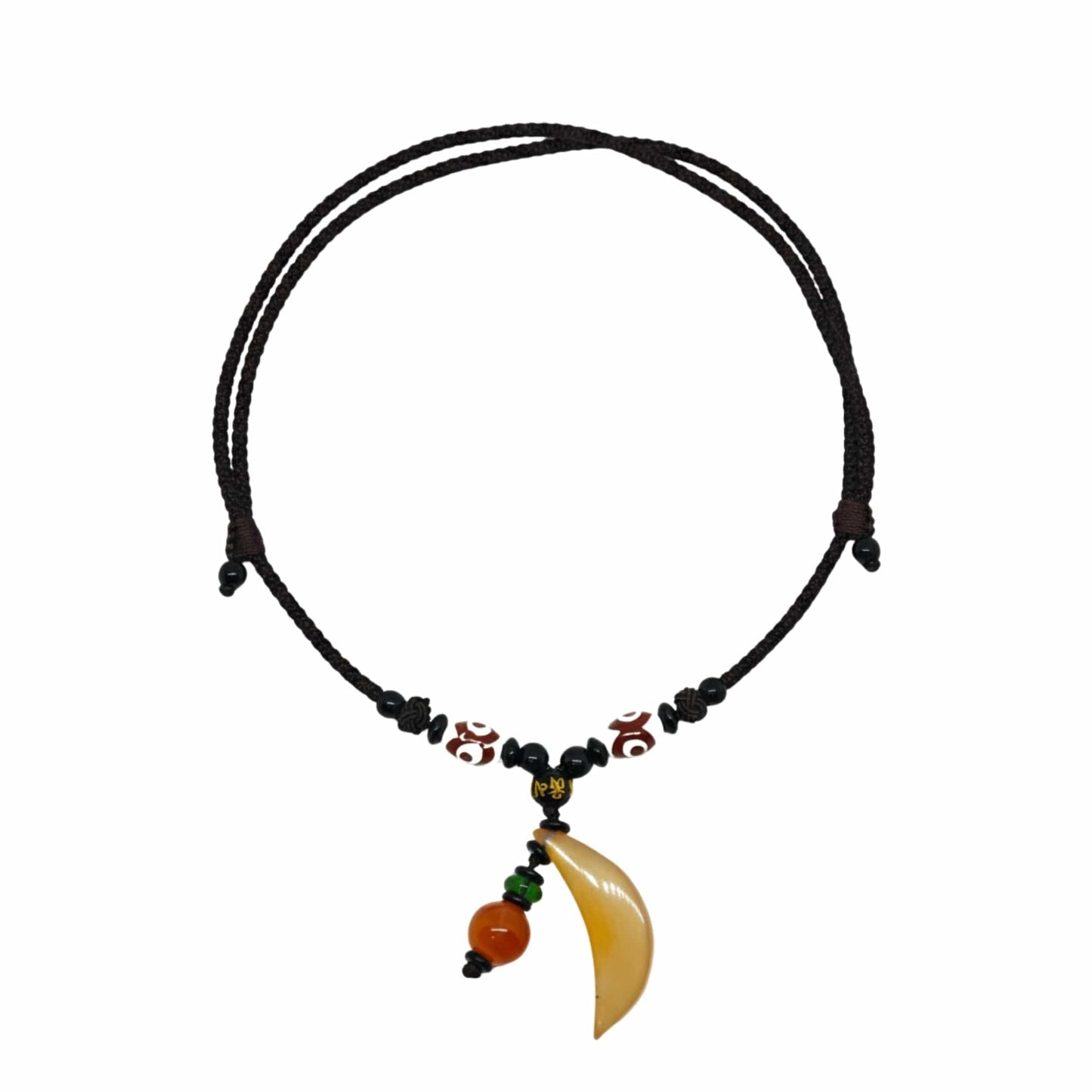 THE MEN THING Leather Necklace GUARDIAN FANG – 1.8-Inch Natural Crystal Pendant with  Adjustable Leather Rope for Men & Boys