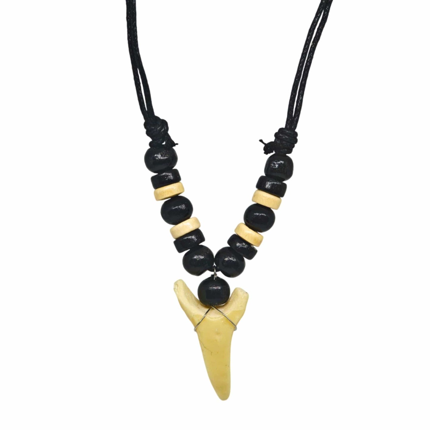 THE MEN THING Leather Necklace HUNTER TOOTH -  20mm Pendant with Adjustable Pure Leather Cord Necklace for Men & Boys