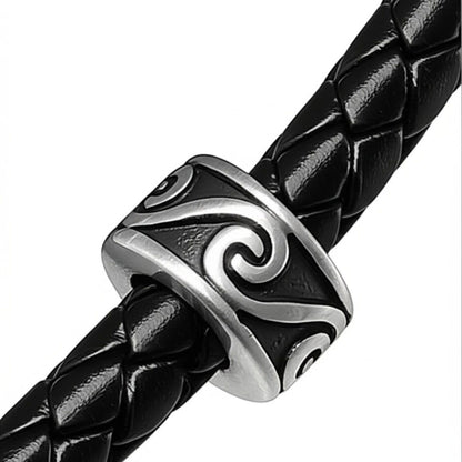 THE MEN THING Leather Necklace IRONVEIL - Titanium Steel Pendant with Rope Chain, for Men & Boys (16inch)