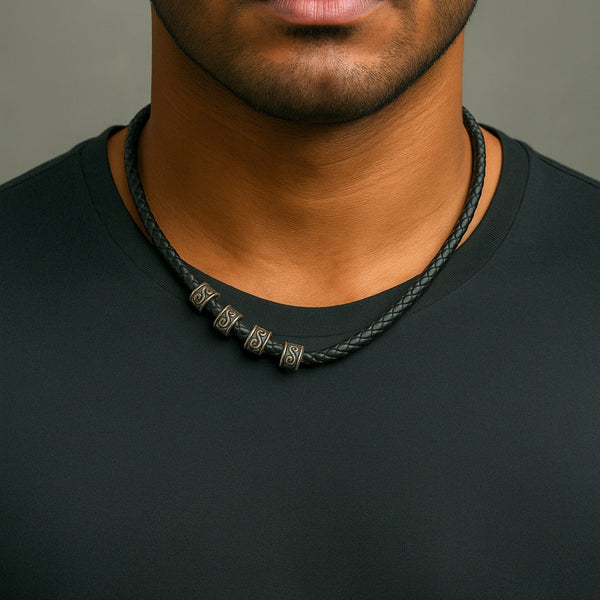 IRONVEIL - Titanium Steel Pendant with Rope Chain, for Men & Boys (16inch)