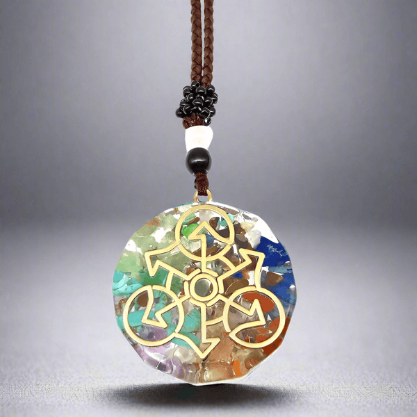 KNOT AURA - Natural Crystal necklace with 30 inch Adjustable Rope Chain for Men & Boys