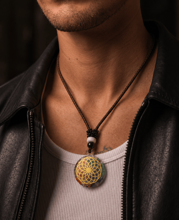 LUMIGRID  - Natural Crystal necklace with 30 inch Adjustable Rope Chain for Men & Boys