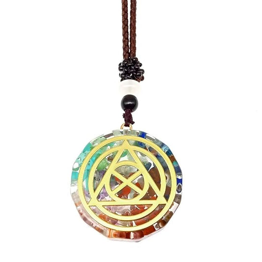 THE MEN THING Leather Necklace MYSTALIQUE  - Natural Crystal necklace with 30 inch Adjustable Rope Chain for Men & Boys