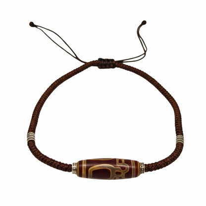 THE MEN THING Leather Necklace MYSTIC DZI – 2-Inch Natural Crystal Pendant with Adjustable Leather Rope for Men & Boys