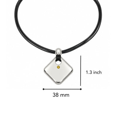 THE MEN THING Leather Necklace NOVA EDGE - 38mm Titanium Steel Pendant with Adjustable Leather Rope Necklace for Men & Boys (20 to 23 inch)