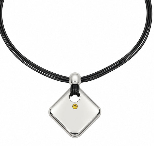 NOVA EDGE - 38mm Titanium Steel Pendant with Adjustable Leather Rope Necklace for Men & Boys (20 to 23 inch)