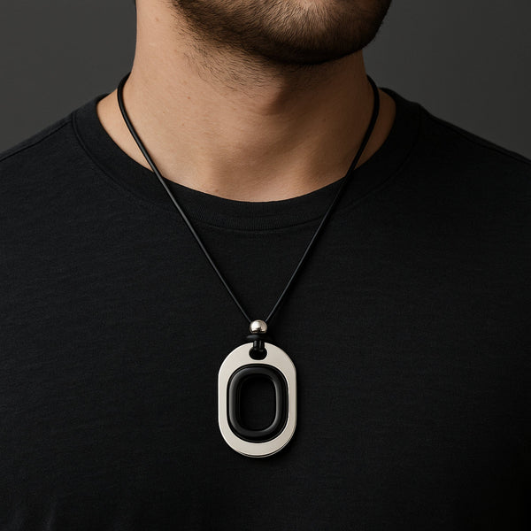 OBLIVION LOOP - Titanium Steel Pendant with Adjustable Rope Chain for Men & Boys