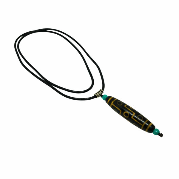 OBSIDIAN CIRCUIT – 3-Inch Natural Crystal Pendant with 28-Inch Leather Rope for Men & Boys