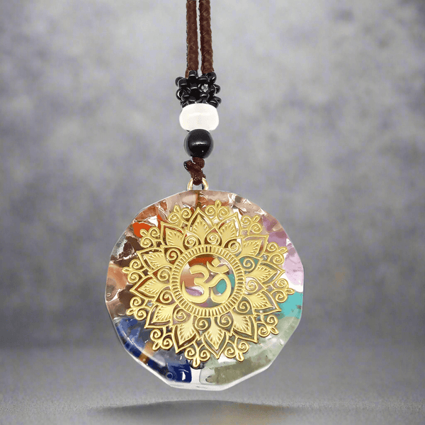 OM AURA - పురుషులు & అబ్బాయిల కోసం 30 అంగుళాల సర్దుబాటు రోప్ చైన్‌తో ఓం సింబల్ నెక్లెస్