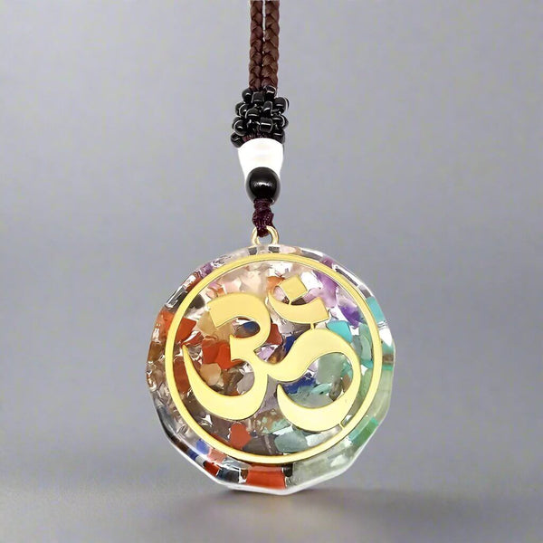 OM CHROMA - Om Symbol necklace with 30 inch Adjustable Rope Chain for Men & Boys