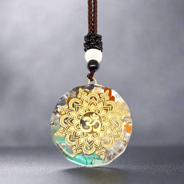 OM MANDALA  - Om Symbol necklace with 30 inch Adjustable Rope Chain for Men & Boys