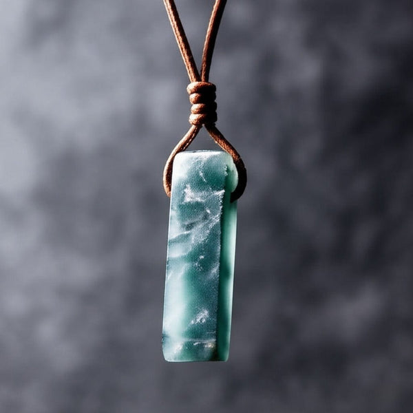 SERENITY MYSTIC STONE - Natural Crystal Unshaped Pendant with Adjustable Rope Chain for Men and Boys