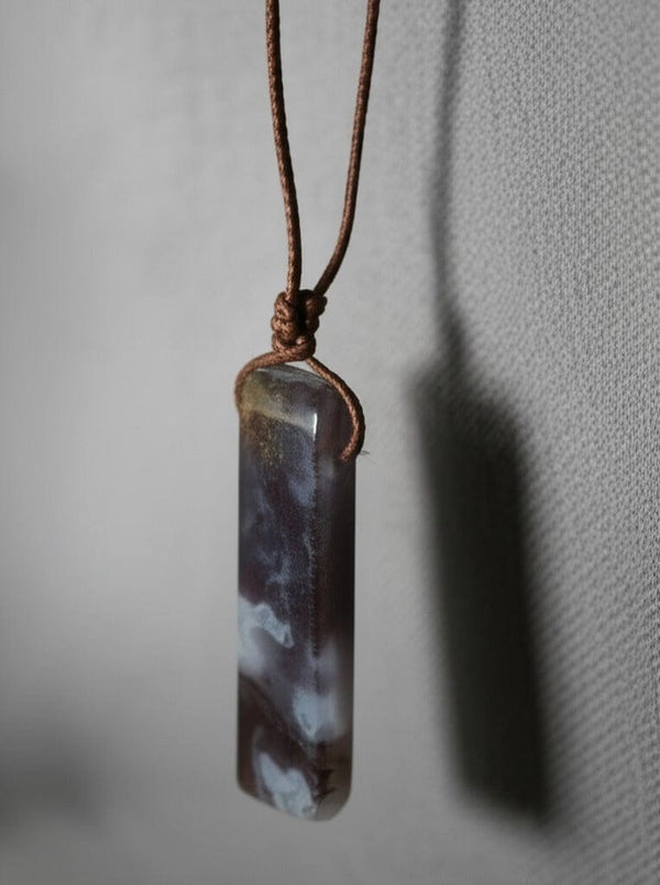 SERENITY MYSTIC STONE - Natural Crystal Unshaped Pendant with Adjustable Rope Chain for Men and Boys