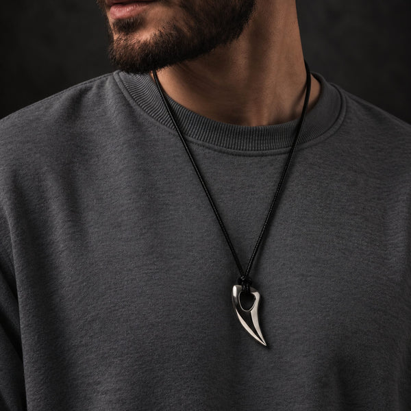 SPIKE EDGE - Titanium Steel Pendant with Adjustable Rope Chain for Men & Boys