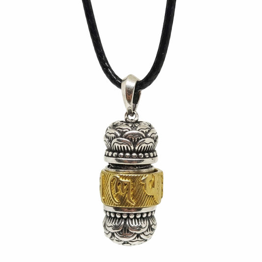 THE MEN THING Leather Necklace SPIRITUAL ZEN WHEEL - 16mm Pure Titanium Steel Pendant with 24 to 26inch Adjustable Leather Rope Necklace for Men & Boys