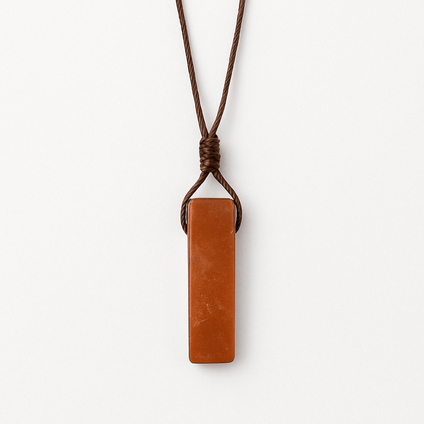 SUNSTONE PENDANT - Natural Crystal Unshaped Pendant with Adjustable Rope Chain for Men and Boys