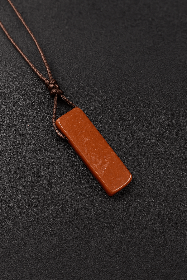 SUNSTONE PENDANT - Natural Crystal Unshaped Pendant with Adjustable Rope Chain for Men and Boys
