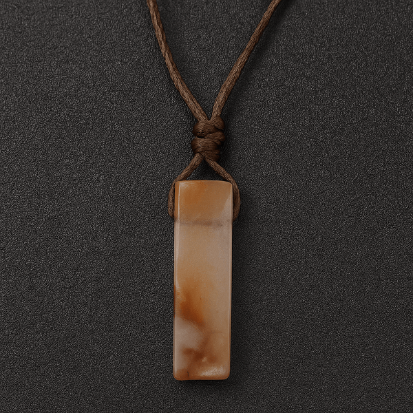 SUNSTONE PENDANT - Natural Crystal Unshaped Pendant with Adjustable Rope Chain for Men and Boys