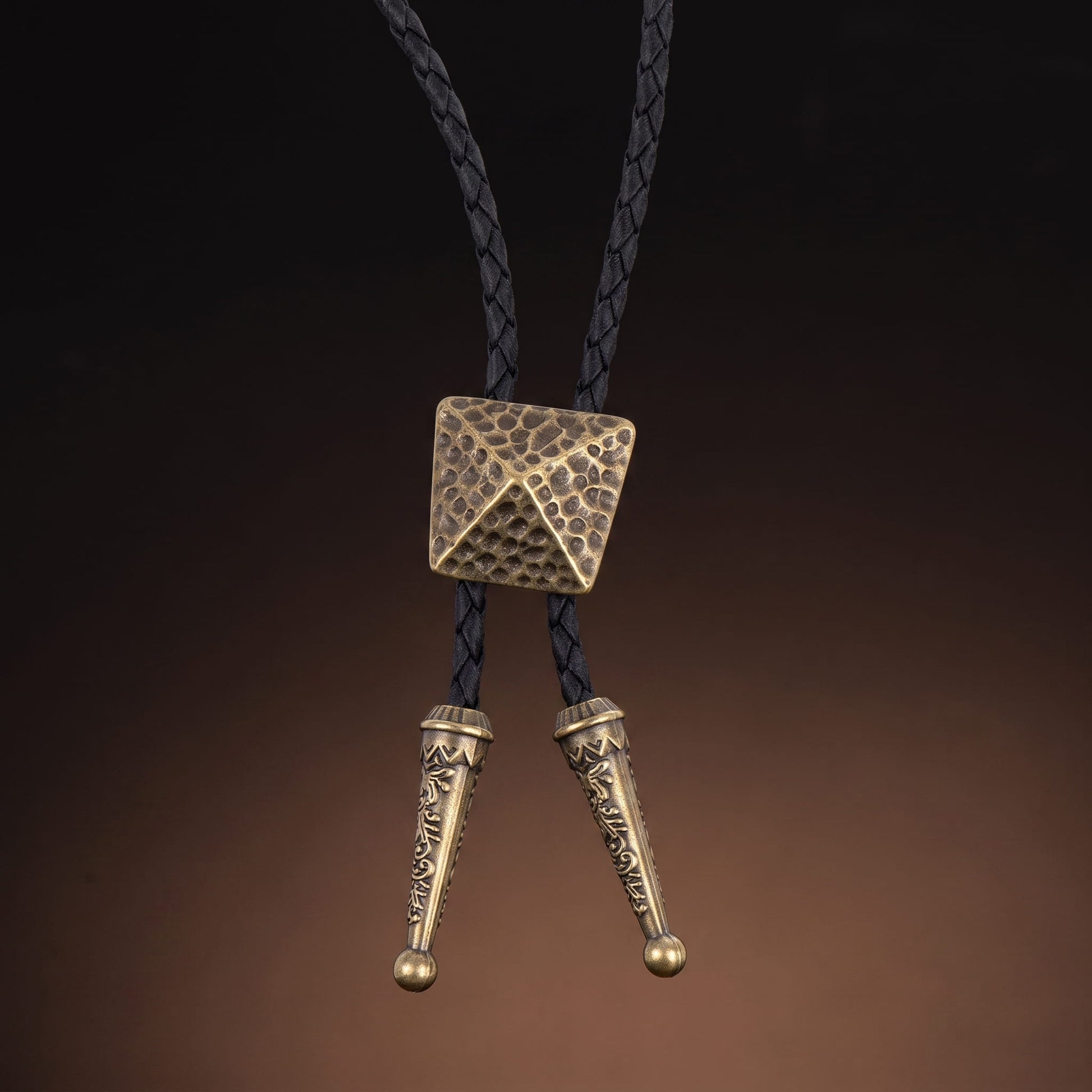 THE MEN THING Leather Necklace TRIADORN - Retro Alloy Pendant Bolo Tie | Adjustable Genuine Leather Cowboy Necktie Necklace for Men & Boys