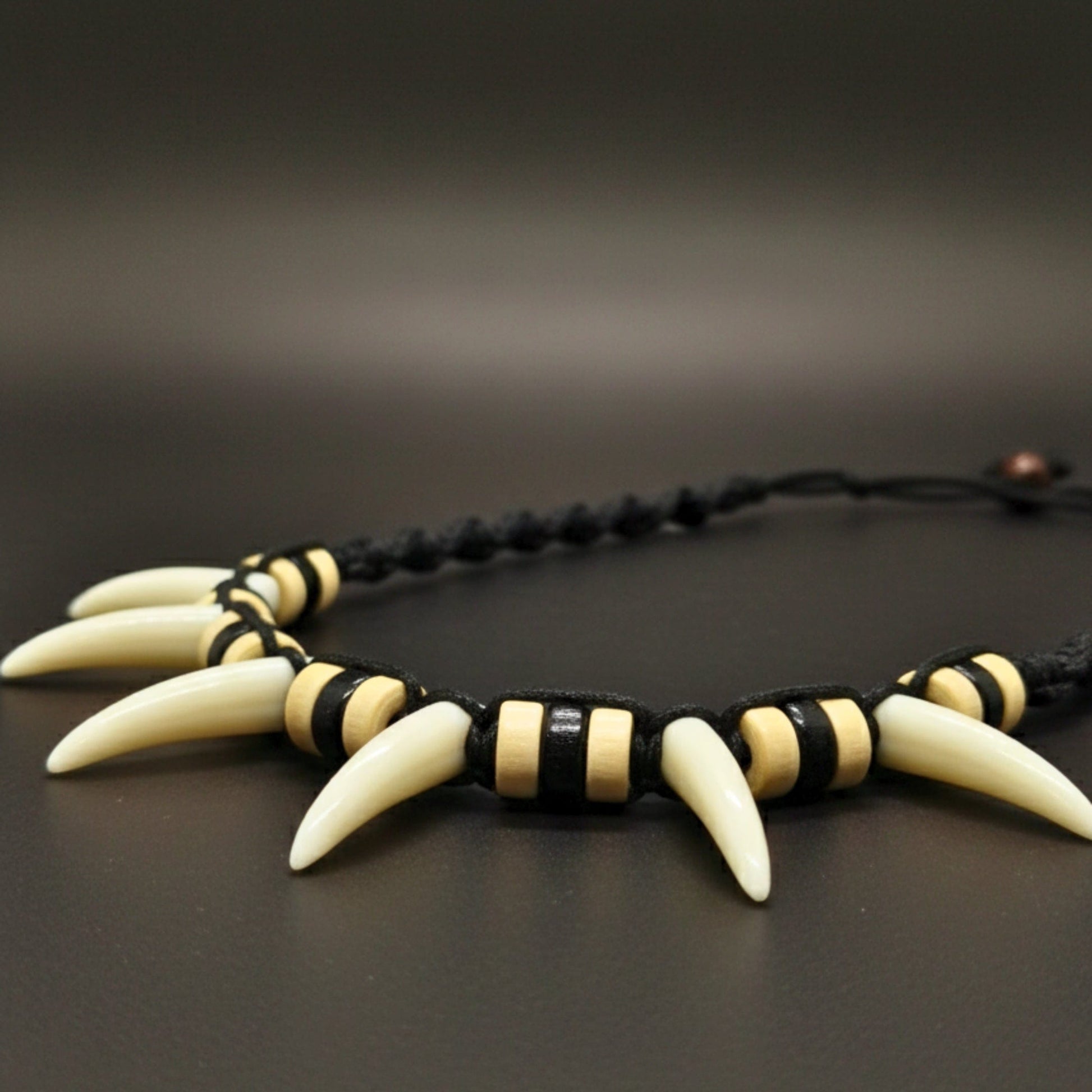 THE MEN THING Leather Necklace TRIBAL FANG WARRIOR – 1-Inch Natural Crystal Pendant with 20-Inch Leather Rope for Men & Boys