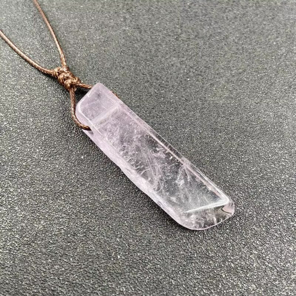 TWILIGHT AMETHYST - Natural Crystal Unshaped Pendant with Adjustable Rope Chain for Men and Boys