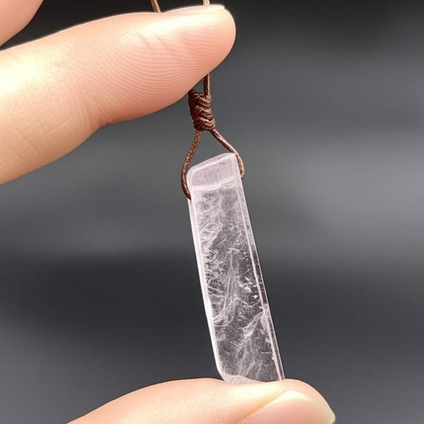 TWILIGHT AMETHYST - Natural Crystal Unshaped Pendant with Adjustable Rope Chain for Men and Boys