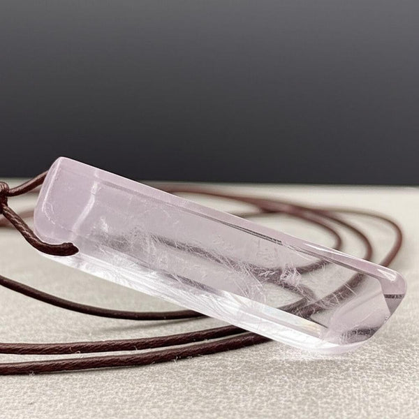 TWILIGHT AMETHYST - Natural Crystal Unshaped Pendant with Adjustable Rope Chain for Men and Boys