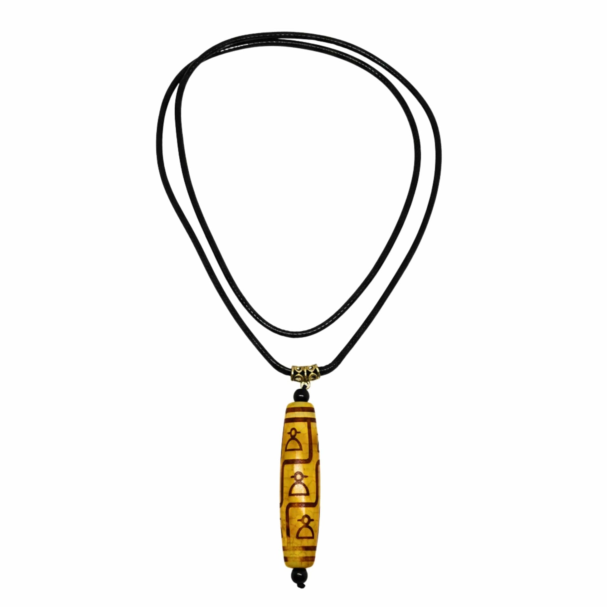 THE MEN THING Leather Necklace ZEN GUARDIAN – 3-Inch Natural Crystal Pendant with 28-Inch Leather Rope for Men & Boys