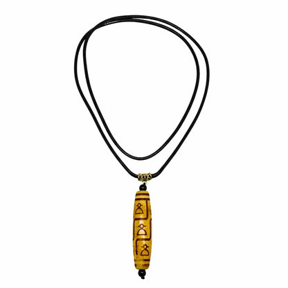 THE MEN THING Leather Necklace ZEN GUARDIAN – 3-Inch Natural Crystal Pendant with 28-Inch Leather Rope for Men & Boys