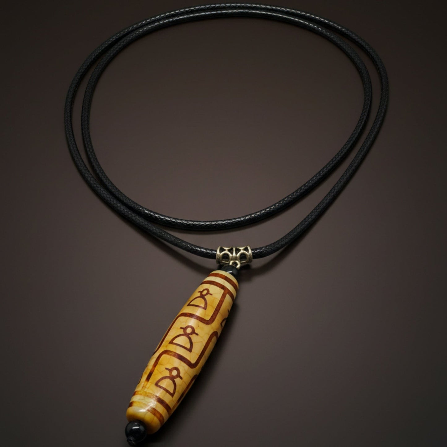 THE MEN THING Leather Necklace ZEN GUARDIAN – 3-Inch Natural Crystal Pendant with 28-Inch Leather Rope for Men & Boys