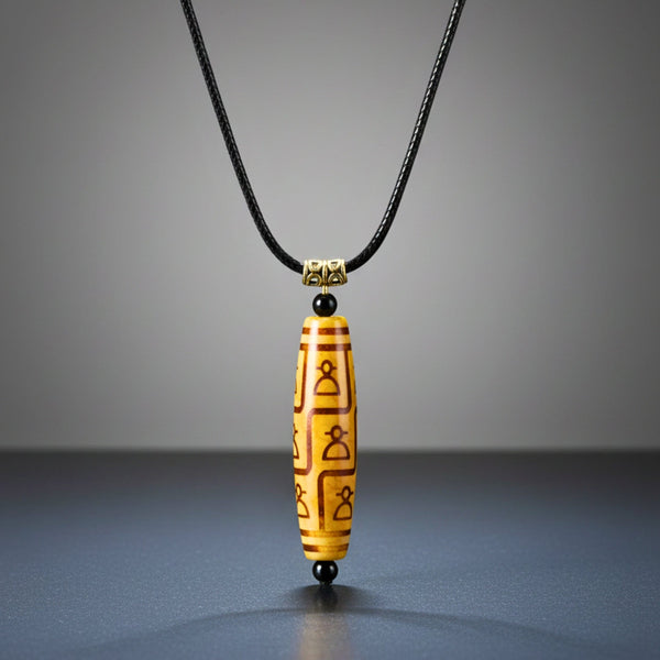 ZEN GUARDIAN – 3-Inch Natural Crystal Pendant with 28-Inch Leather Rope for Men & Boys