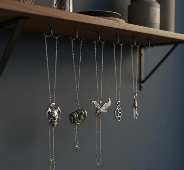 CONTRAST COLLECTIVE 5-Piece Symbolic Pendant Set – COILED SERPENT, EAGLE-SHARP, STRONG GRIP, CLAW LEAF, & CIRCUS Necklaces on 24 Inch Stainless Steel Chain for Mens and Boys