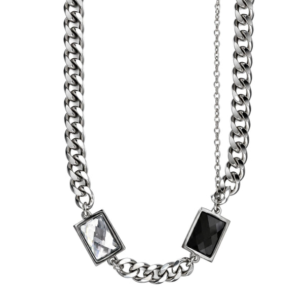 DUAL ECLIPSE - Titanium Steel Pendant with 6mm Chain for Men & Boys (21 to 23 inch Adjustable)