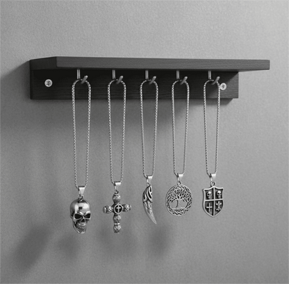 THE MEN THING Necklace High Stakes 5-Piece Collector's Pendant Set – JOKER DECK, ALLMIGHTY CROSS, SKULLBIG, VICTORY TOOTH, & TREE OF LIFE Necklaces on 24 Inch Stainless Steel Chain for Mens and Boys