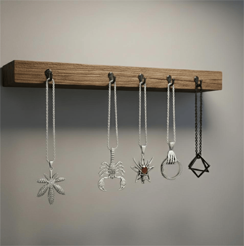 THE MEN THING Necklace PREDATOR'S REGALIA Collector's 5-Piece Symbolic Pendant Set – KINGSCRÒP, WILD HUNT, CLAW HAND, HEMP-LEAF, & TRESQUARE BLACK Necklaces on 24 Inch Stainless Steel Chain for Mens and Boys