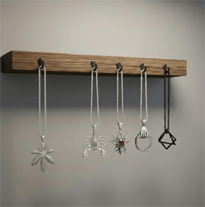 THE MEN THING Necklace PREDATOR'S REGALIA Collector's 5-Piece Symbolic Pendant Set – KINGSCRÒP, WILD HUNT, CLAW HAND, HEMP-LEAF, & TRESQUARE BLACK Necklaces on 24 Inch Stainless Steel Chain for Mens and Boys