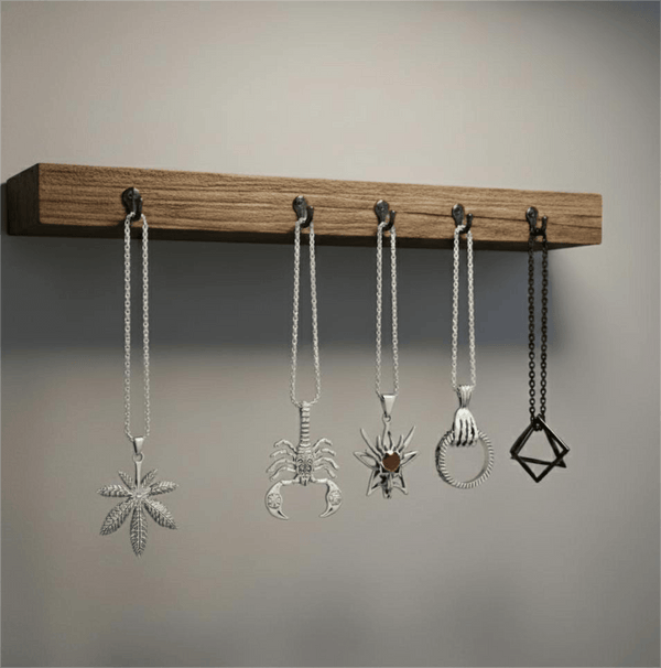 PREDATOR'S REGALIA Collector's 5-Piece Symbolic Pendant Set – KINGSCRÒP, WILD HUNT, CLAW HAND, HEMP-LEAF, & TRESQUARE BLACK Necklaces on 24 Inch Stainless Steel Chain for Mens and Boys