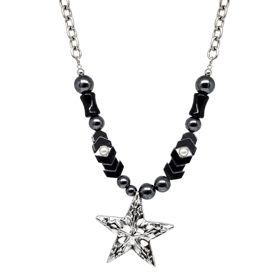 THE MEN THING Necklace STAR BEAD - 38mm Titanium Steel Pendant with 19inch Necklace With Adjustable Chain for Men & Boys