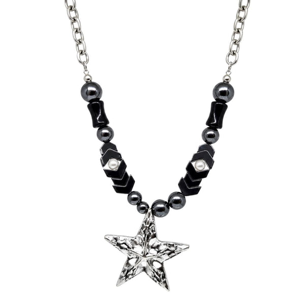 STAR BEAD - 38mm Titanium Steel Pendant with 19inch Necklace With Adjustable Chain for Men & Boys