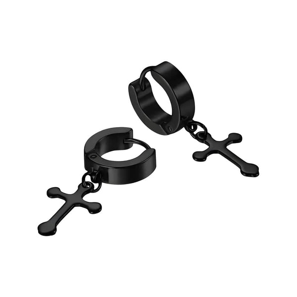 ALTROSS BLACK - 5mm Titanium Steel Hoop Earrings for Men & Boys (2Pcs)