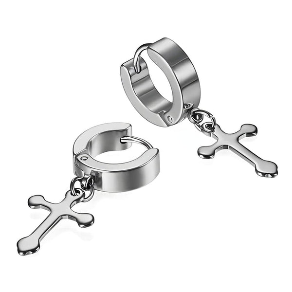 ALTROSS SILVER - 5mm Titanium Steel Hoop Earrings for Men & Boys (2 Pcs)