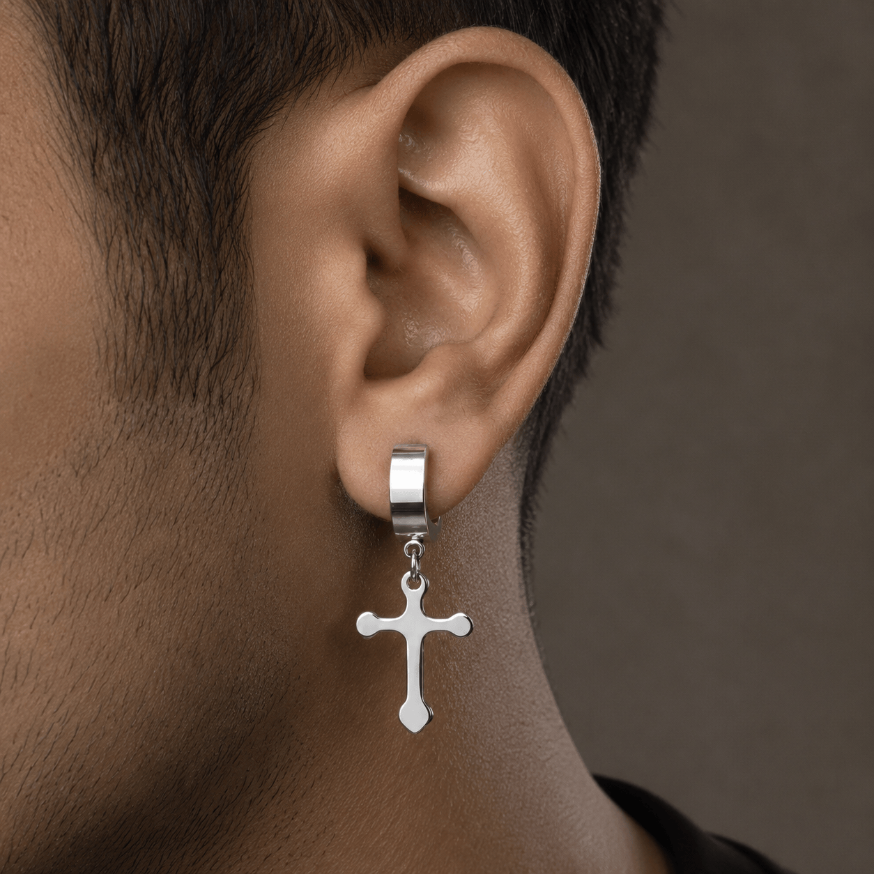The Men Thing Nose & Ear Ring ALTROSS SILVER - 5mm Titanium Steel Hoop Earrings for Men & Boys (2 Pcs)