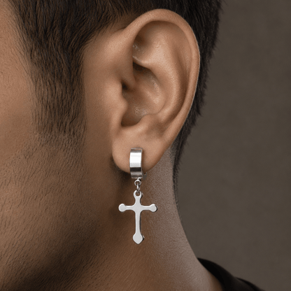 The Men Thing Nose & Ear Ring ALTROSS SILVER - 5mm Titanium Steel Hoop Earrings for Men & Boys (2 Pcs)
