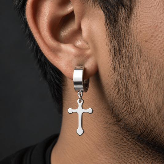 The Men Thing Nose & Ear Ring ALTROSS SILVER - 5mm Titanium Steel Hoop Earrings for Men & Boys (2 Pcs)